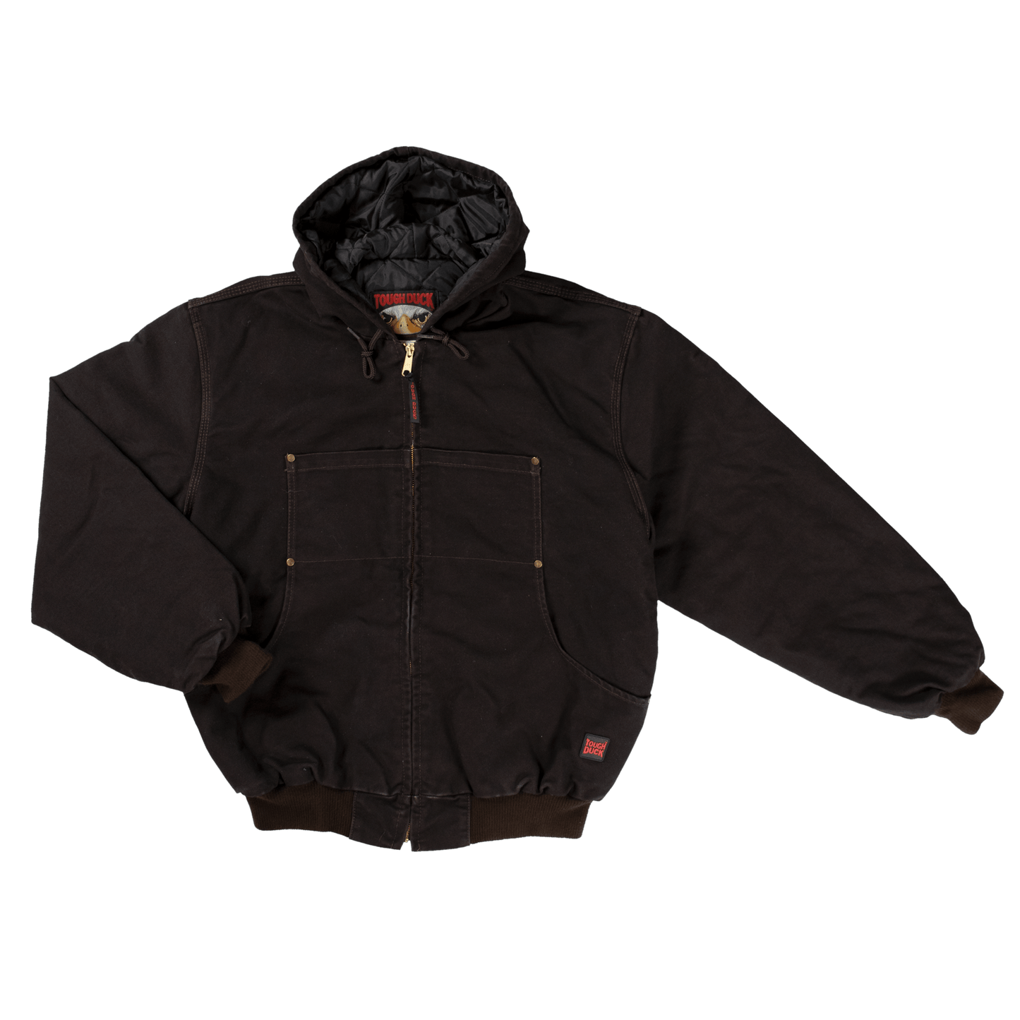 Tough Duck Hooded Bomber Jacket - 5123 - Dark Brown