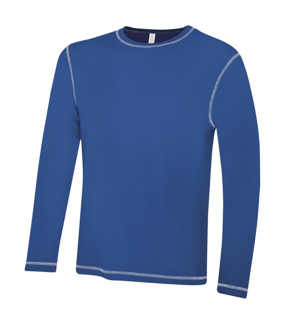 Premium Long Sleeve: Contrast Stitch - ATC0821 - True Royal/White