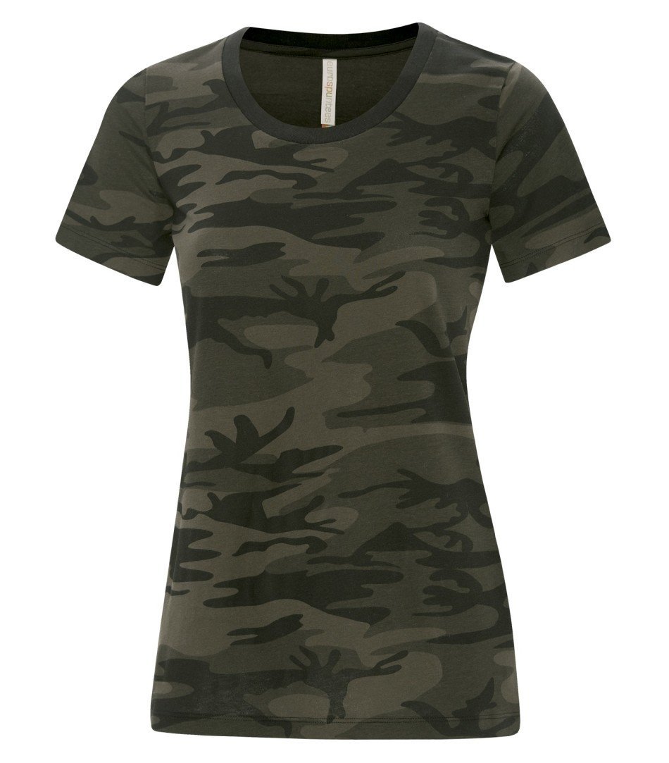 Premium T-Shirt: Women's Cut - ATC8000L - Black Camo