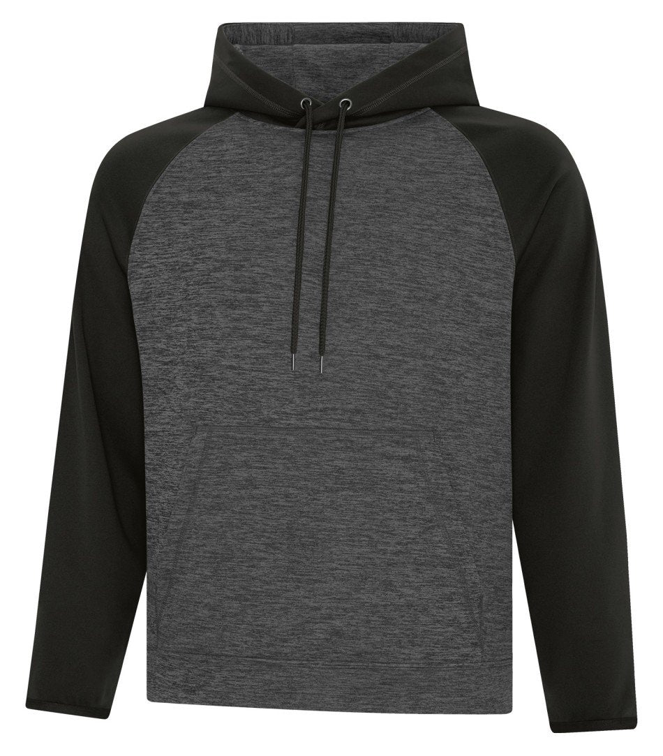 Performance Fleece Sweater: Premium Colour Variations Heather Two Tone Pattern - F2047 - Black