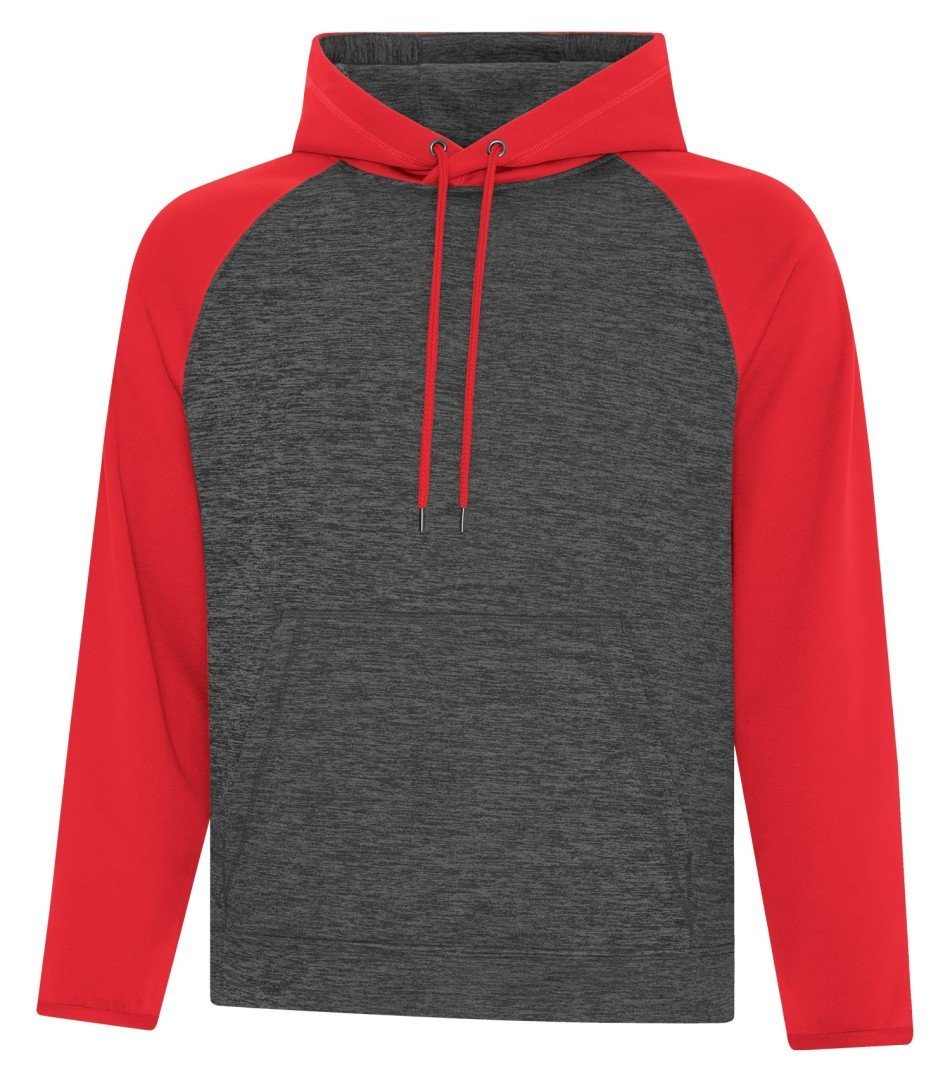 Performance Fleece Sweater: Premium Colour Variations Heather Two Tone Pattern - F2047 - True Red