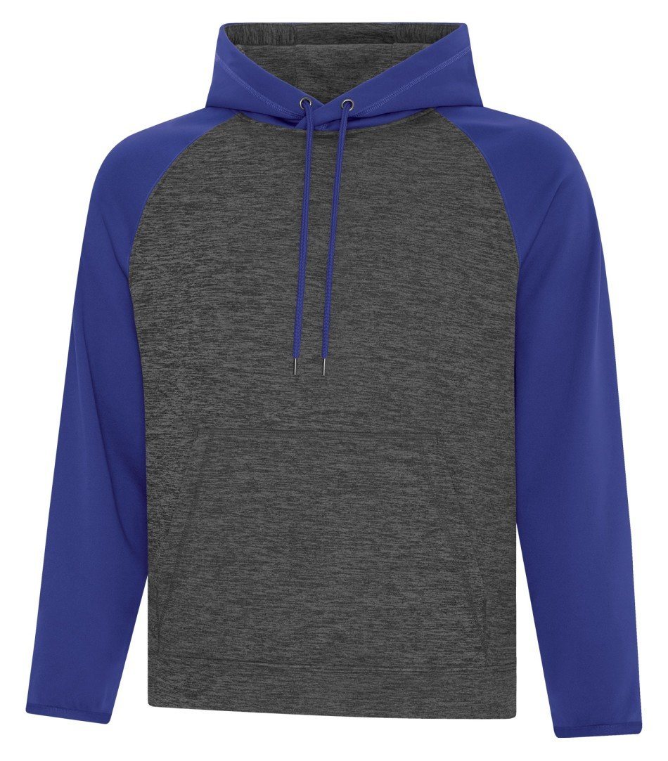 Performance Fleece Sweater: Premium Colour Variations Heather Two Tone Pattern - F2047 - True Royal