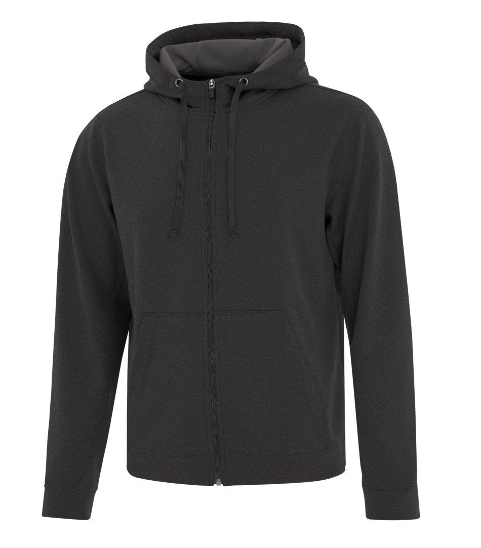 Performance Fleece Sweater: Men's Cut Basic Solid Colours Full Zip - F2004 - Charcoal Heather
