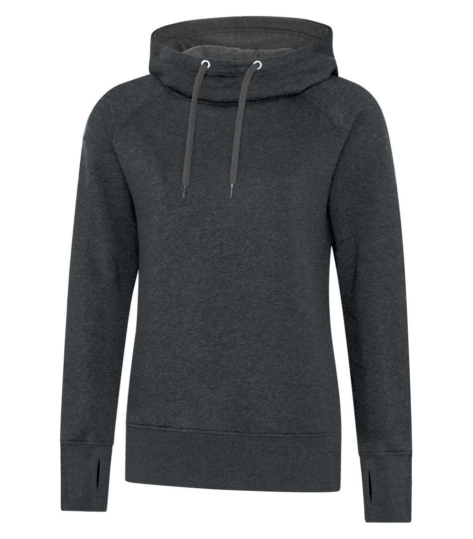 Premium Fleece Sweater: Women's Cut Black Drawstring - L2045 - Black