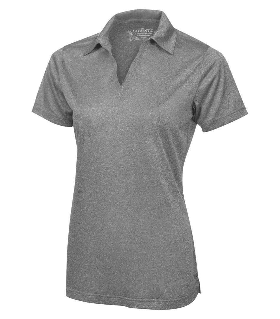 Basic Polo Shirt: Women's Cut Heather Pattern - L3518 - Charcoal Heather
