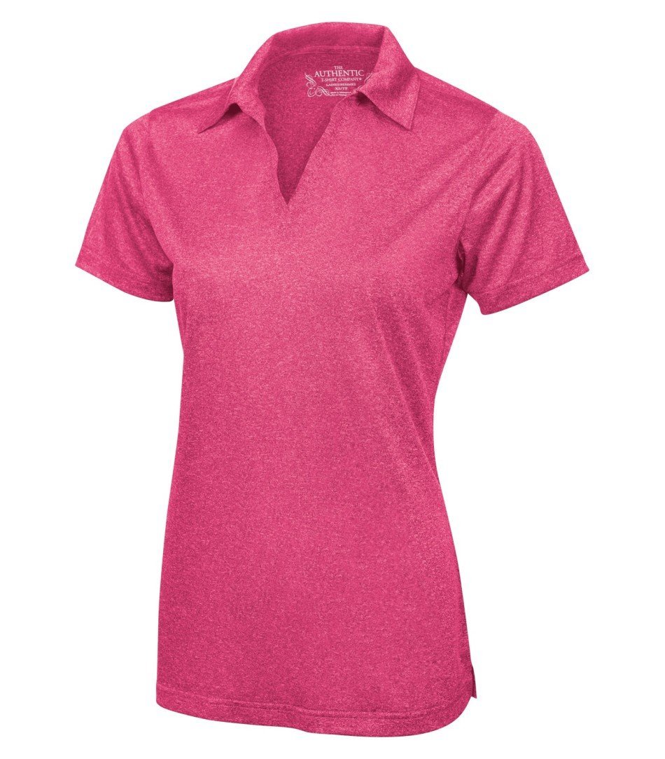 Basic Polo Shirt: Women's Cut Heather Pattern - L3518 - Raspberry Heather