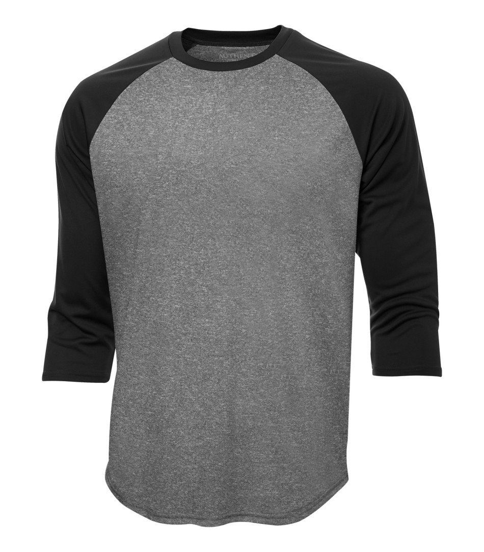 Performance 3/4 Sleeve: Baseball - S3526 - Charcoal/Black