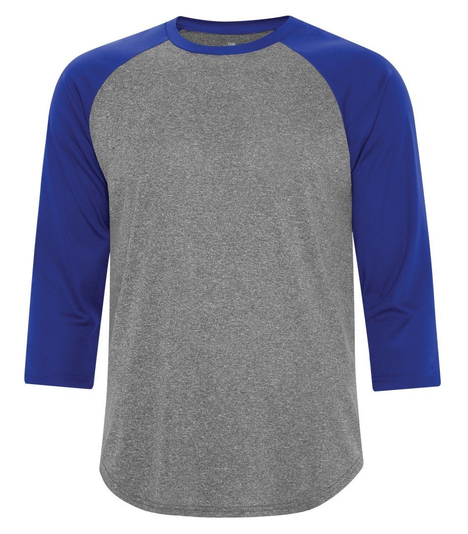 Performance 3/4 Sleeve: Baseball - S3526 - Charcoal/Royal