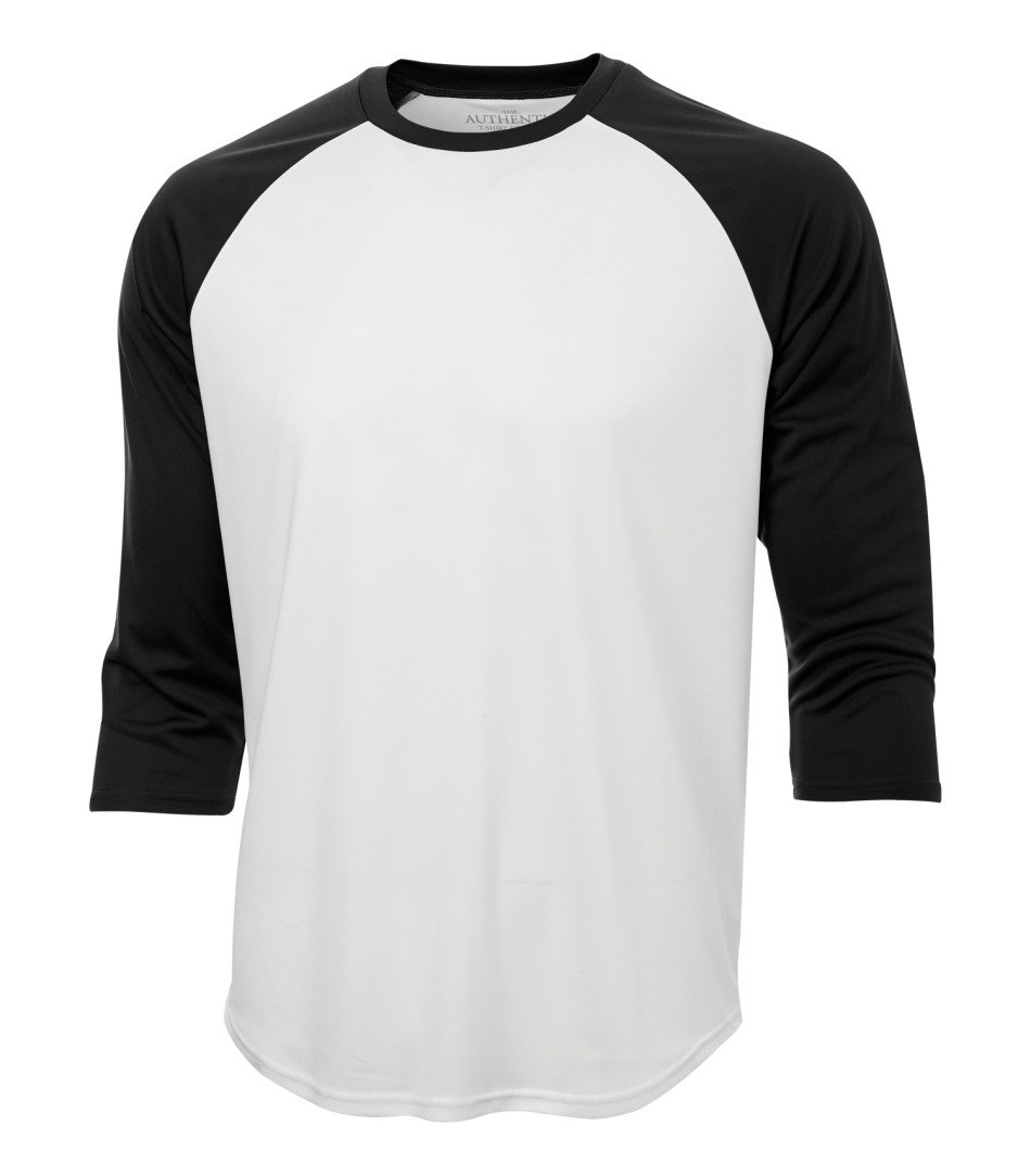 Performance 3/4 Sleeve: Baseball - S3526 - White/Black