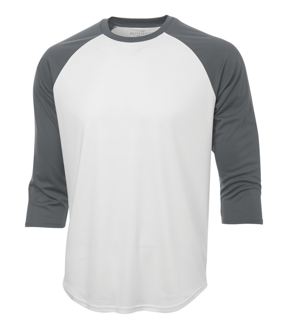 Performance 3/4 Sleeve: Baseball - S3526 - White/Coal Grey