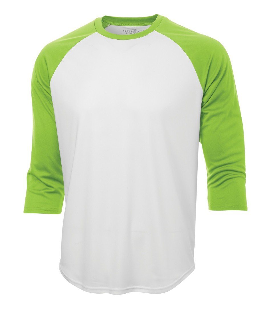 Performance 3/4 Sleeve: Baseball - S3526 - White/Lime Shock