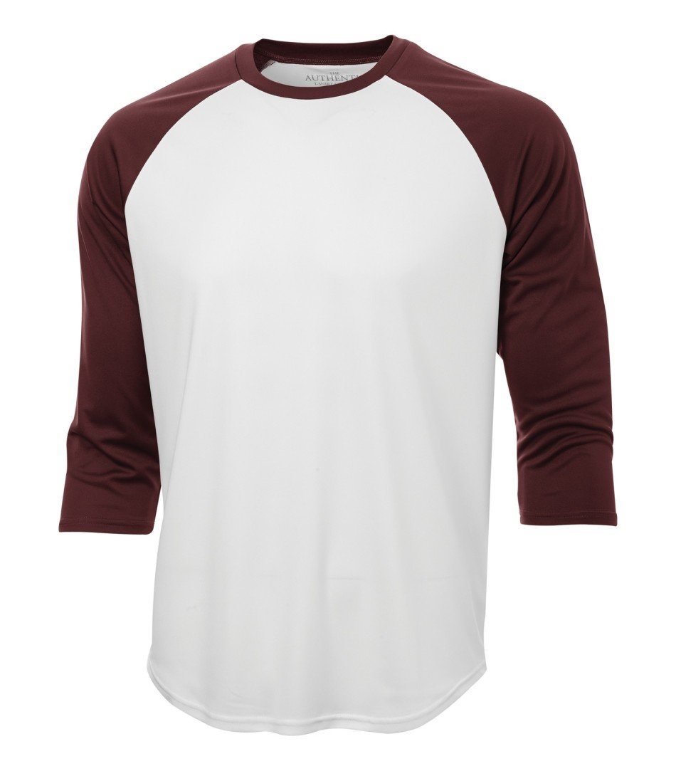 Performance 3/4 Sleeve: Baseball - S3526 - White/Maroon