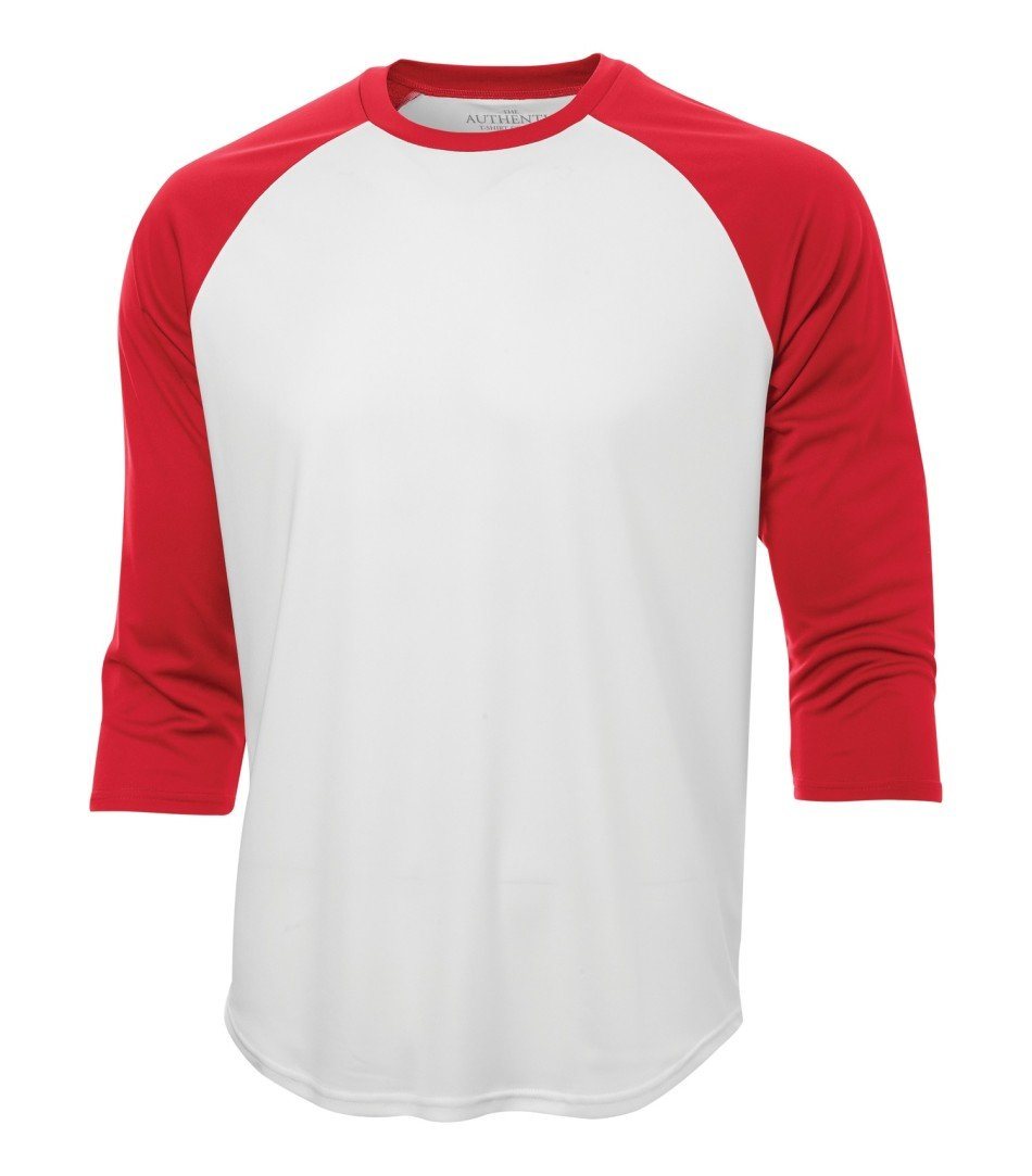 Performance 3/4 Sleeve: Baseball - S3526 - White/True Red