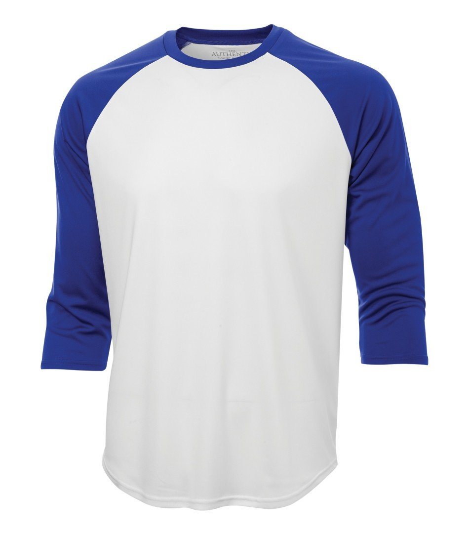 Performance 3/4 Sleeve: Baseball - S3526 - White/True Royal