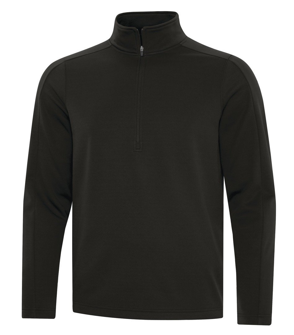 Performance Fleece Sweater: Solid Colours Half Zip - F2035 - Black
