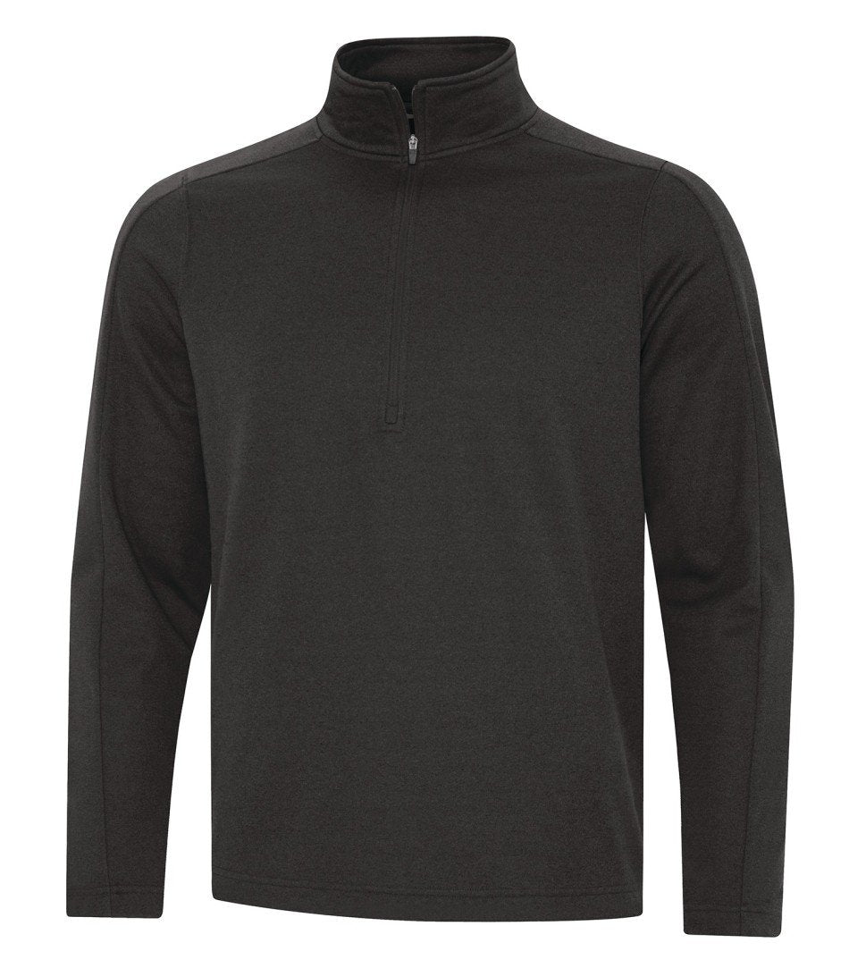 Performance Fleece Sweater: Solid Colours Half Zip - F2035 - Charcoal Heather