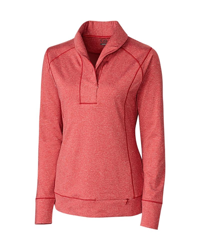 Cutter and Buck Shoreline Half Zip Sweater (Women's Cut) - LCK08663 - Cardinal Red Heather