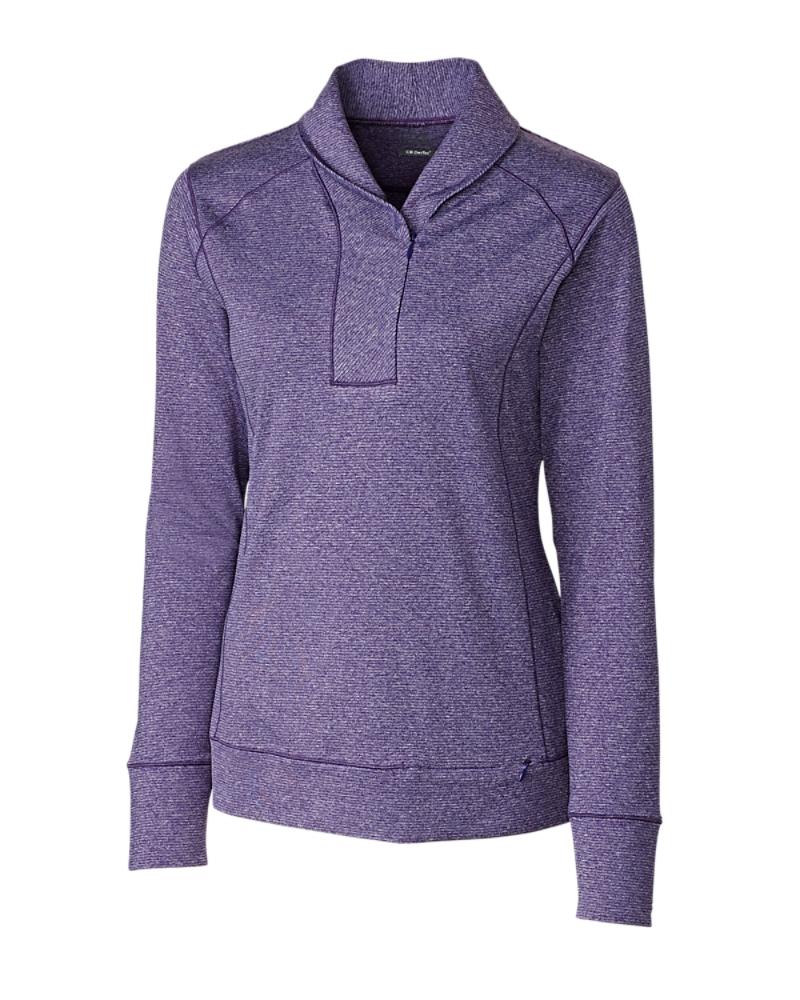 Cutter and Buck Shoreline Half Zip Sweater (Women's Cut) - LCK08663 - College Purple Heather