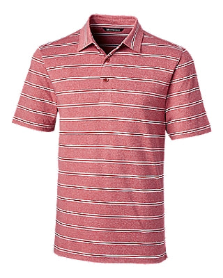 Cutter and Buck Forge Heather Stripe Polo - MCK00112 - Cardinal Red