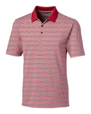 Cutter and Buck Forge Tonal Stripe Polo - MCK00113 - Cardinal Red