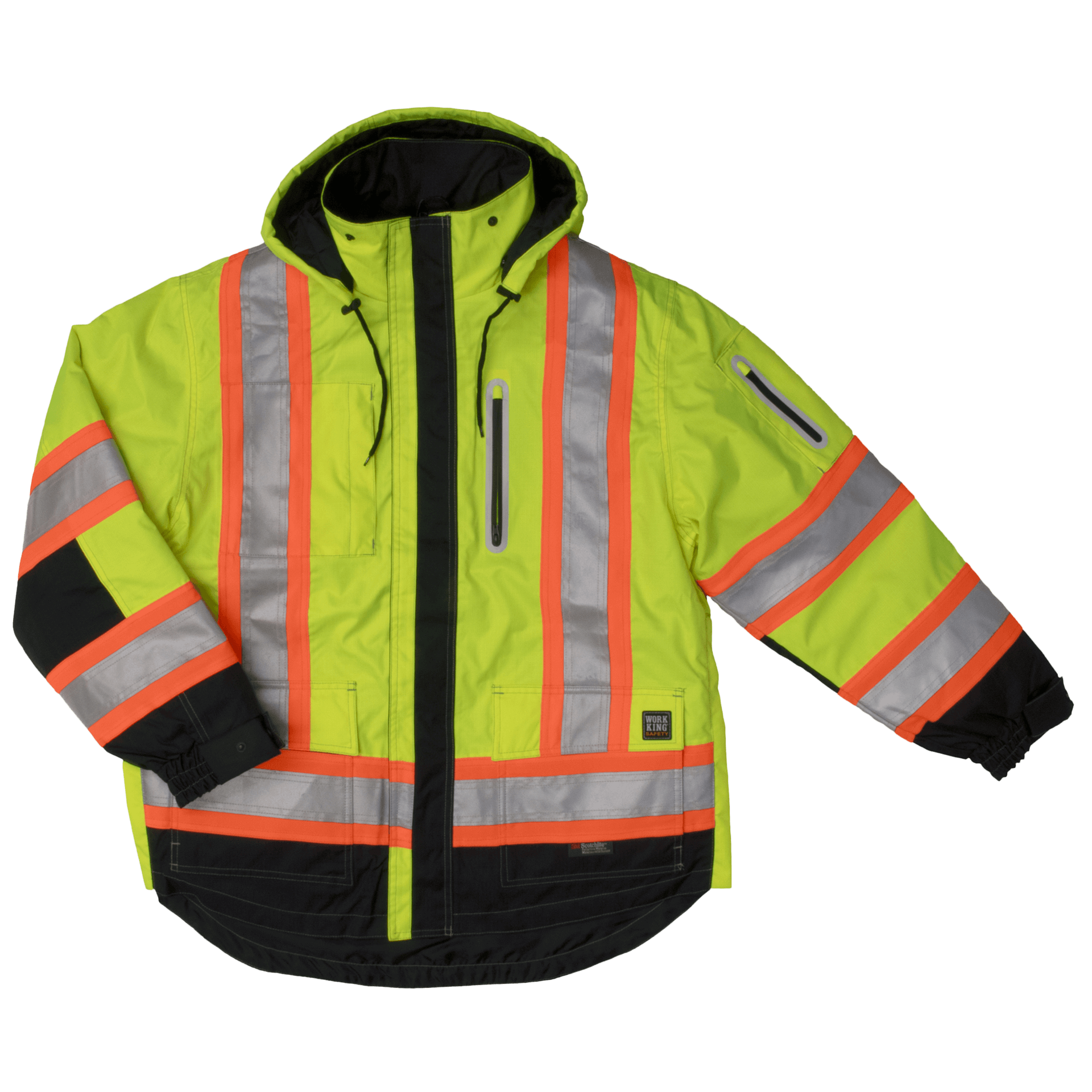 Tough Duck 4-in-1 Safety Jacket - S187 - Fluorescent Green