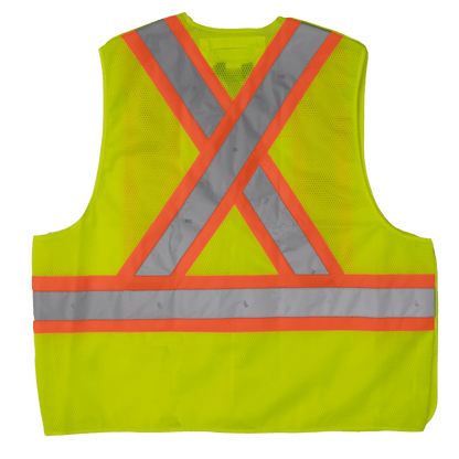 Tough Duck 5-Point Tearaway Safety Vest - S9i0 - Fluorescent Green - back