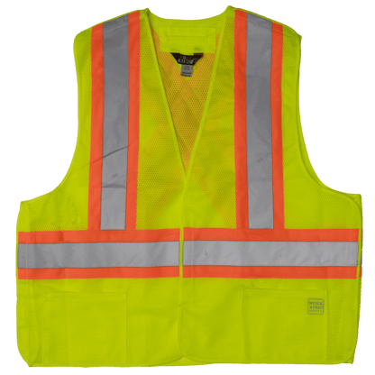 Tough Duck 5-Point Tearaway Safety Vest - S9i0 - Fluorescent Green
