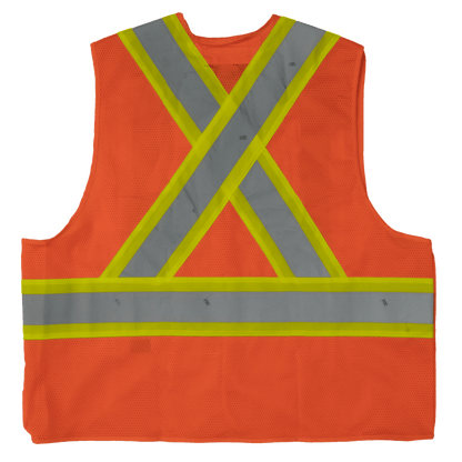 Tough Duck 5-Point Tearaway Safety Vest - S9i0 - Fluorescent Orange - back