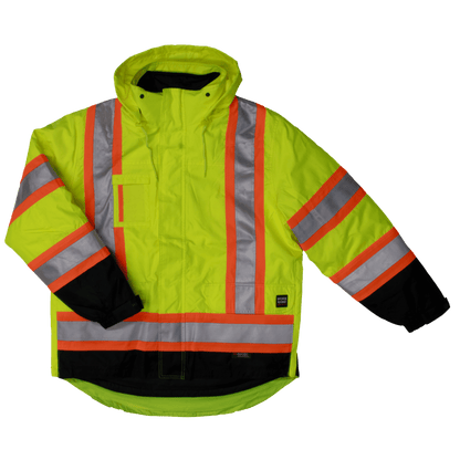 Tough Duck 5-in-1 Safety Jacket - S426 - Fluorescent Green
