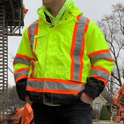 Tough Duck 5-in-1 Safety Jacket - S426 - Fluorescent Green - model