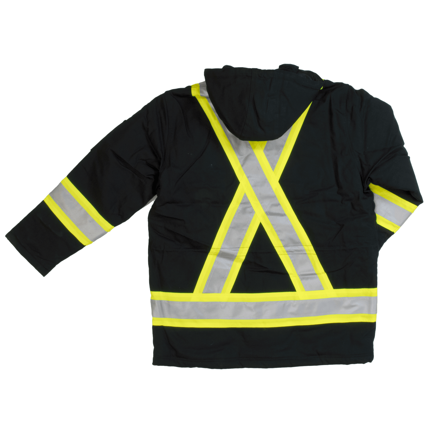 Tough Duck Fleece Lined Safety Jacket - S157 - Black - back