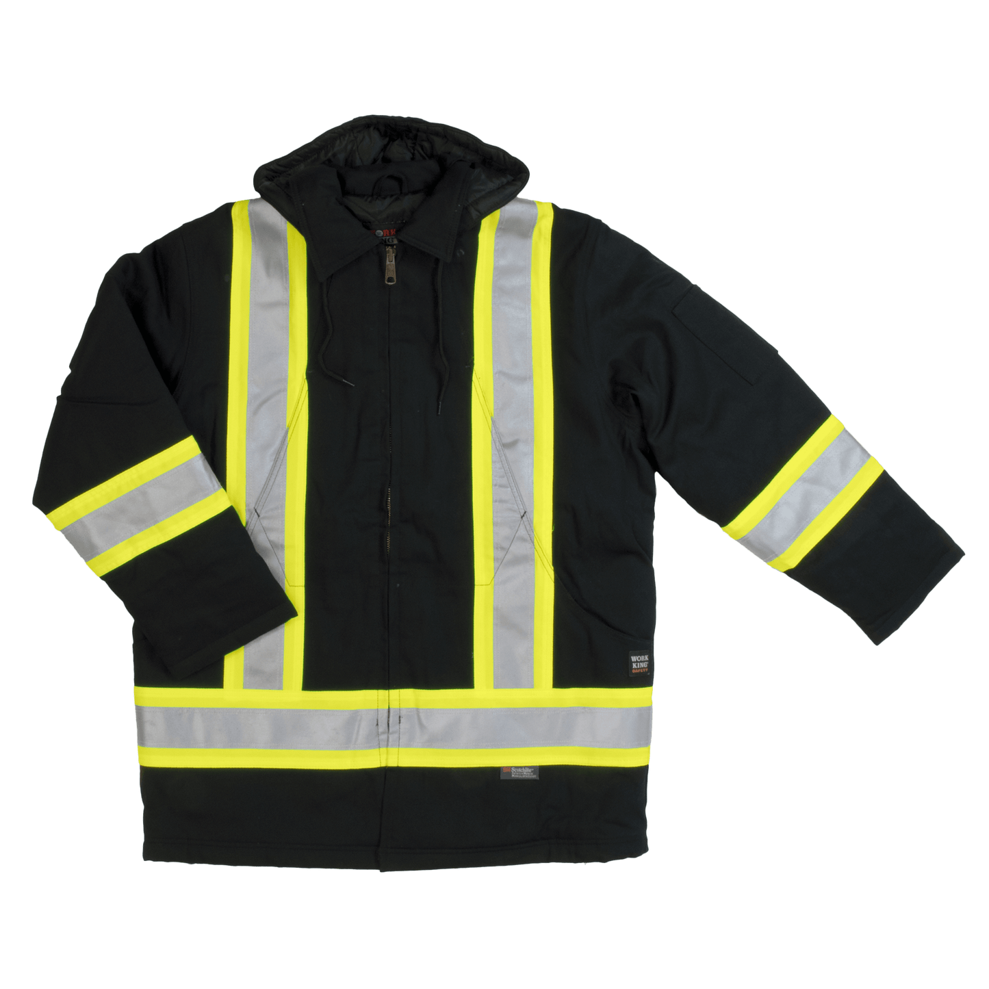 Tough Duck Fleece Lined Safety Jacket - S157 - Black