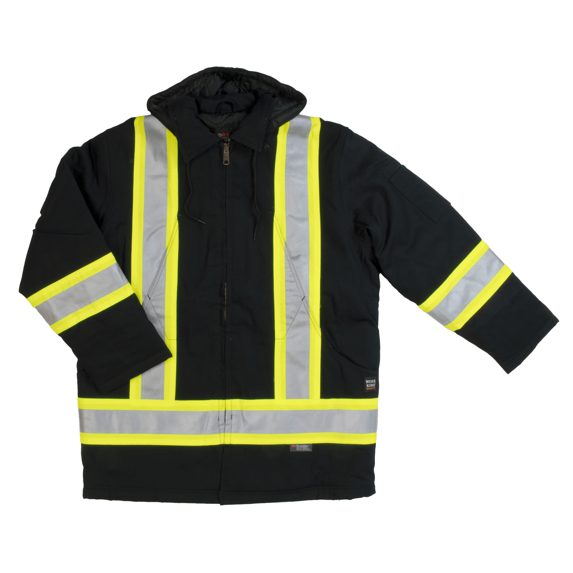 Tough Duck Fleece Lined Safety Jacket - S157 - Black