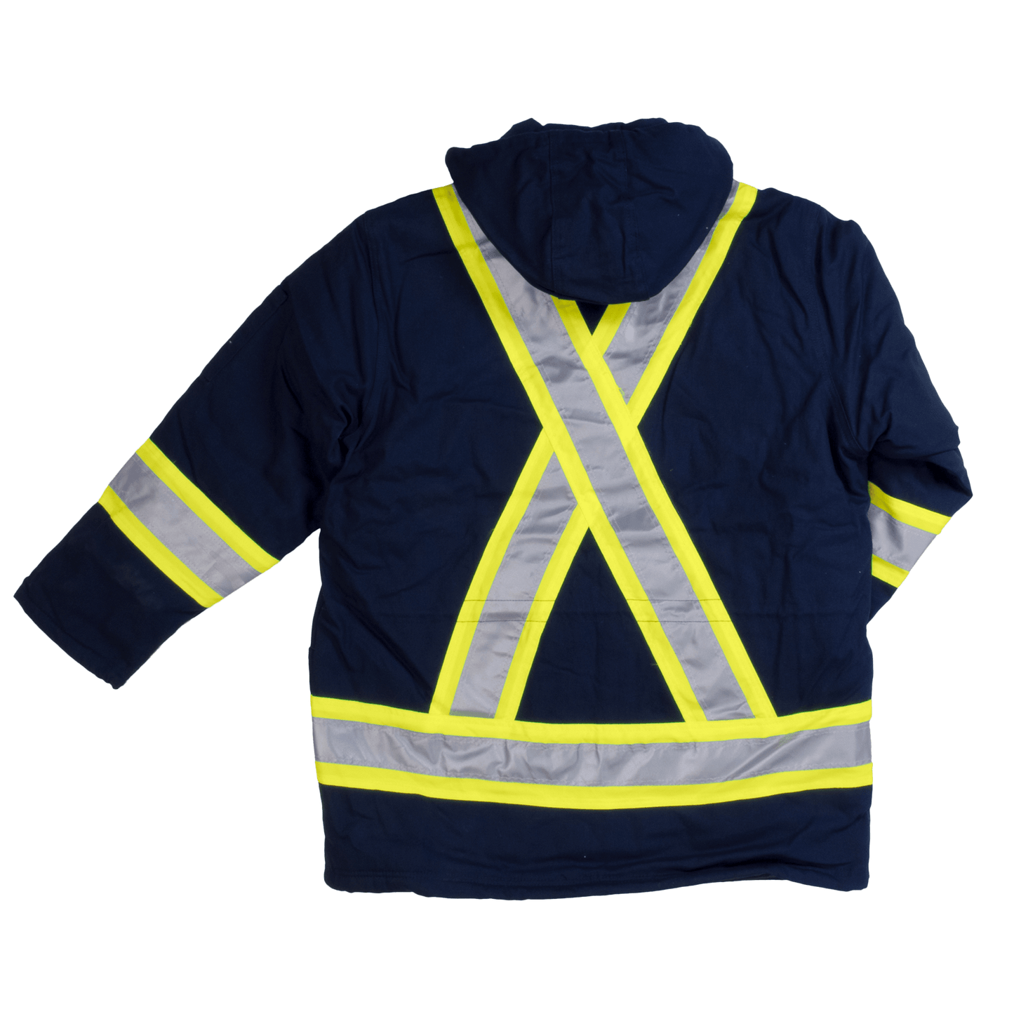 Tough Duck Fleece Lined Safety Jacket - S157 - Navy - back