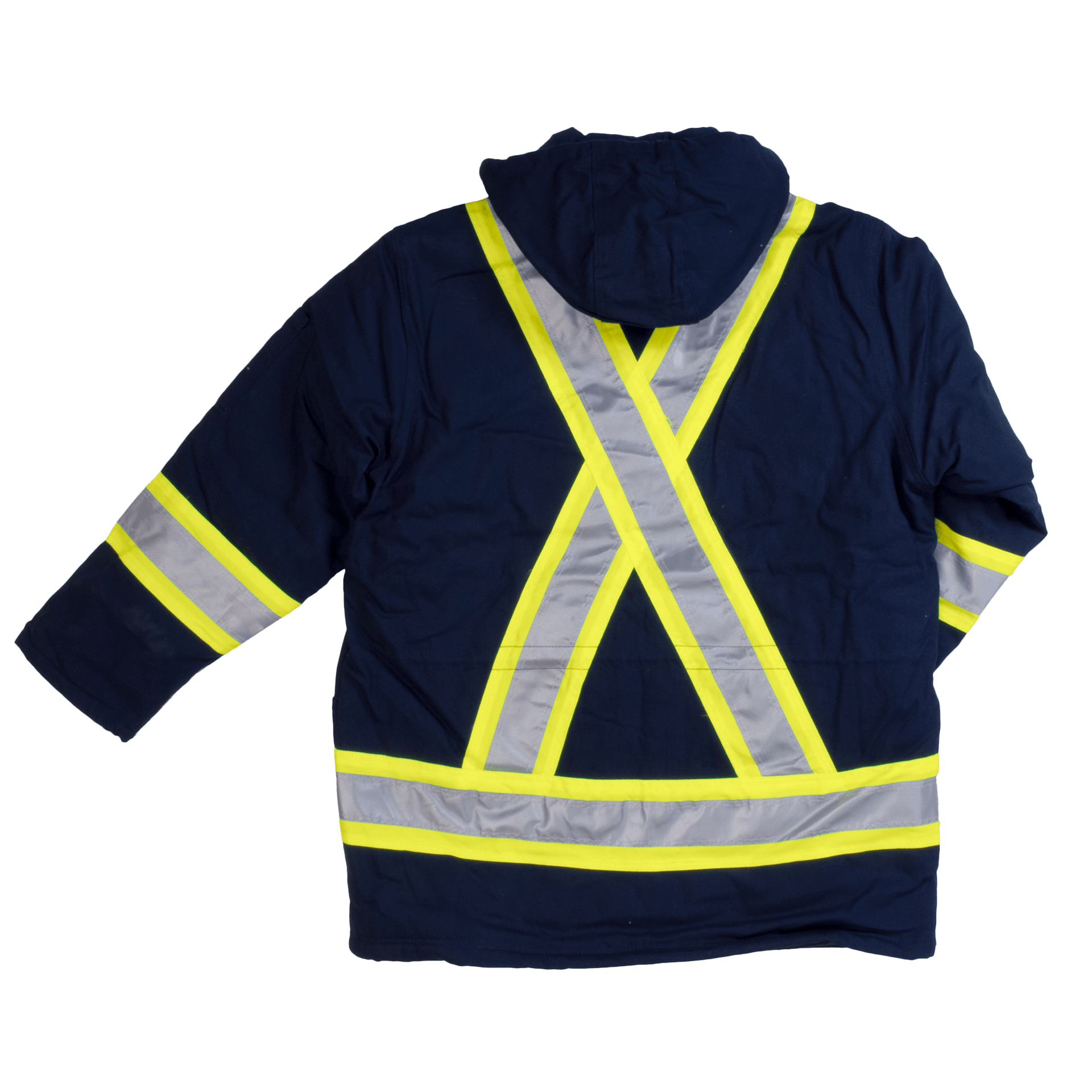 Tough Duck Fleece Lined Safety Jacket - S157 - Navy - back