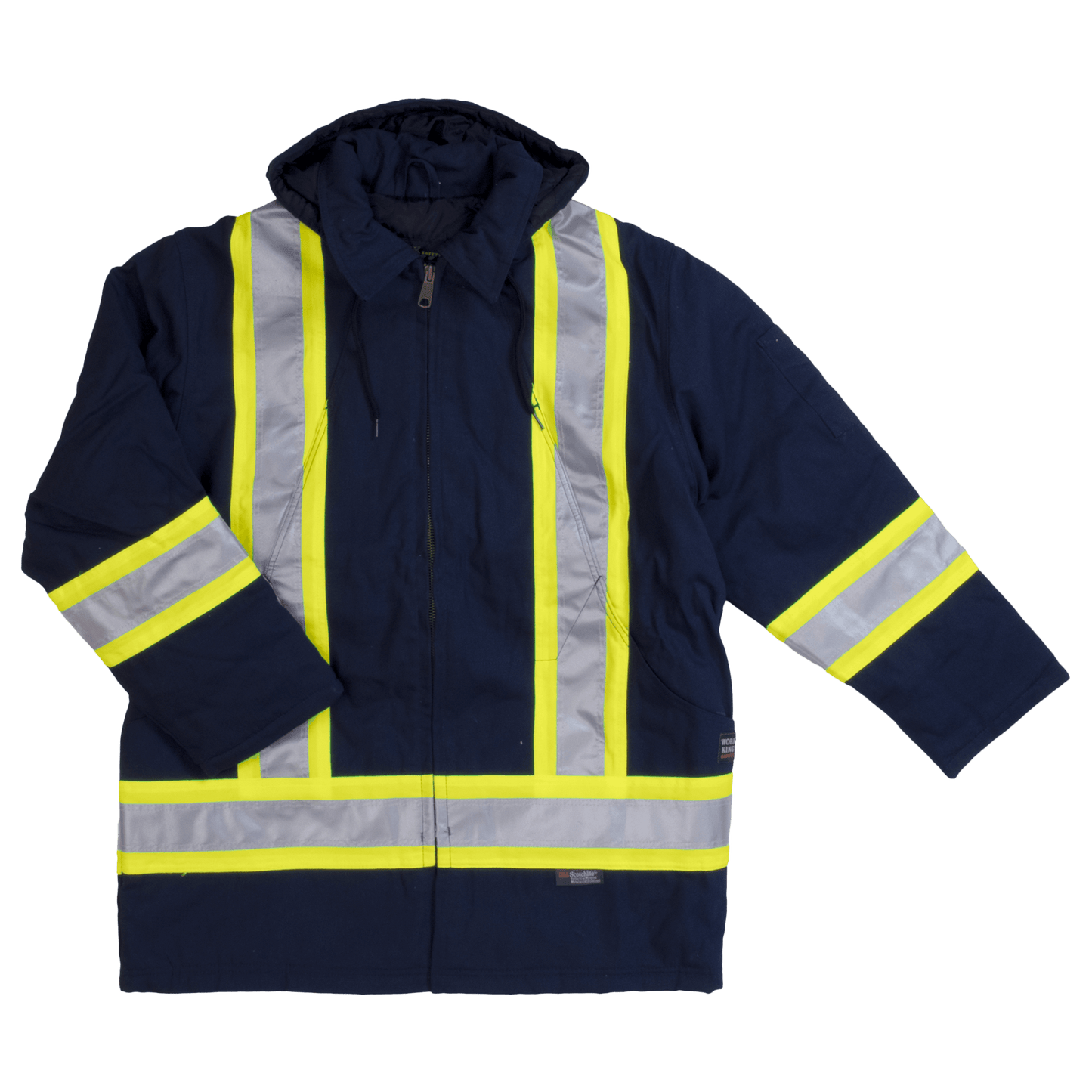 Tough Duck Fleece Lined Safety Jacket - S157 - Navy