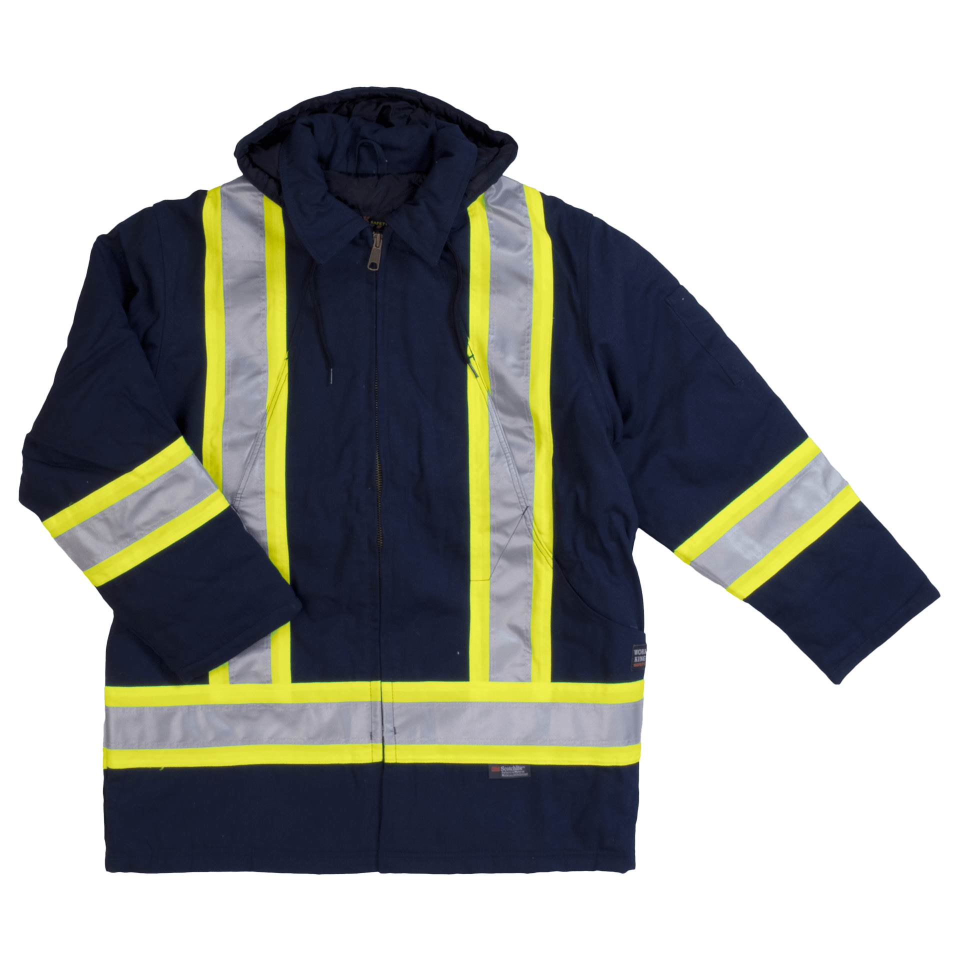 Tough Duck Fleece Lined Safety Jacket - S157 - Navy