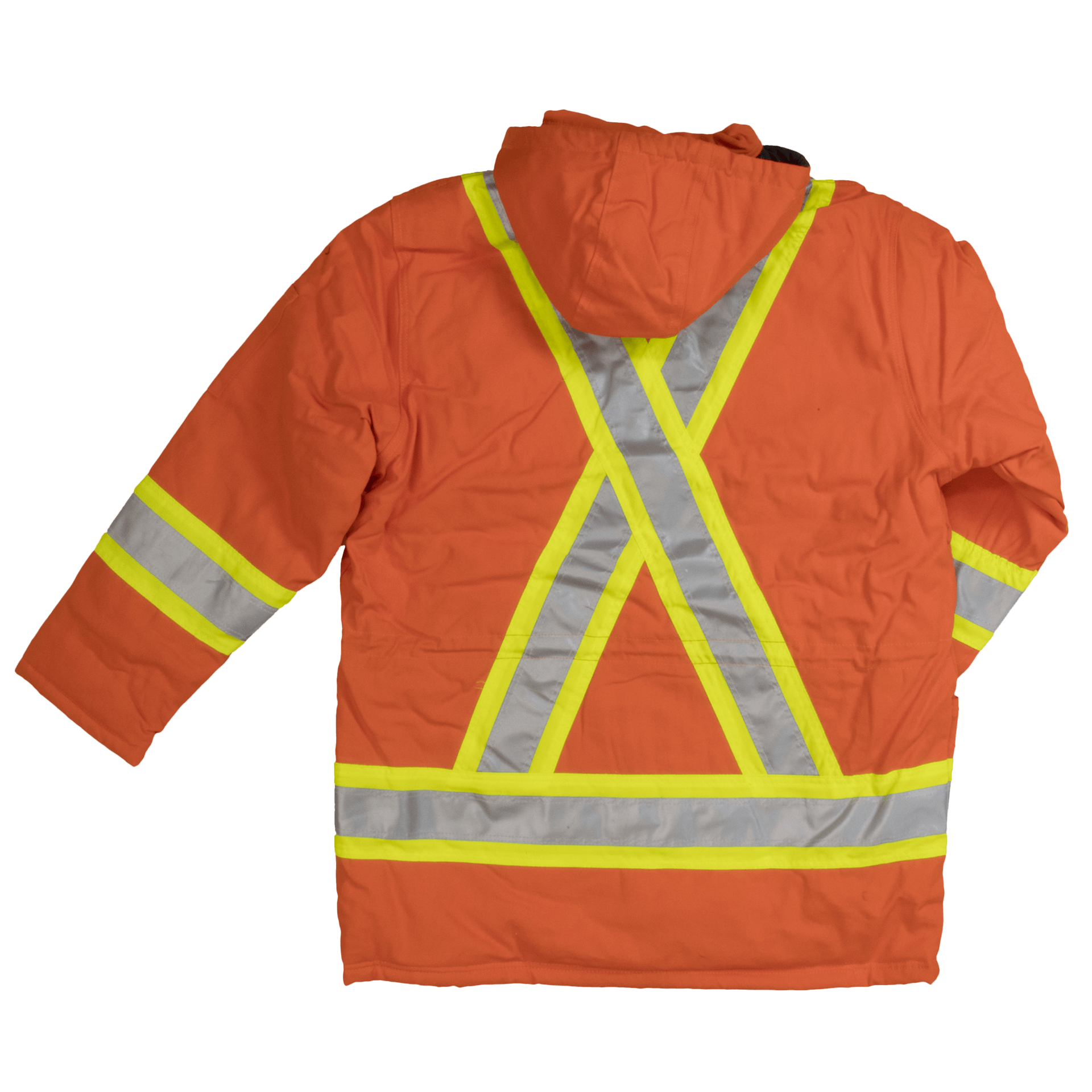 Tough Duck Fleece Lined Safety Jacket - S157 - Orange - back