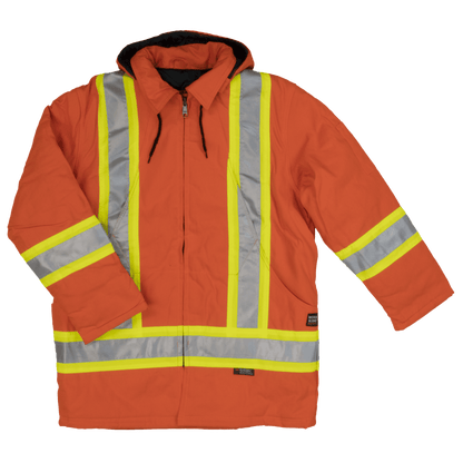 Tough Duck Fleece Lined Safety Jacket - S157 - Orange