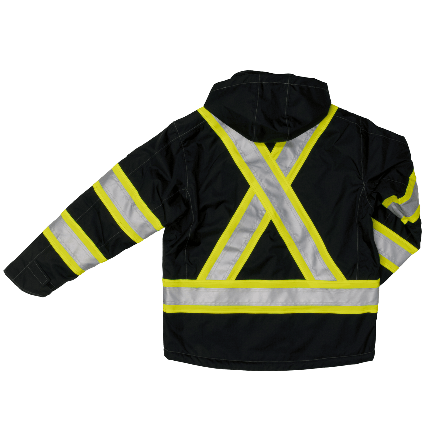 Tough Duck Fleece Lined Safety Jacket - S245 - Black - back