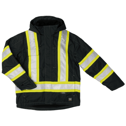 Tough Duck Fleece Lined Safety Jacket - S245 - Black