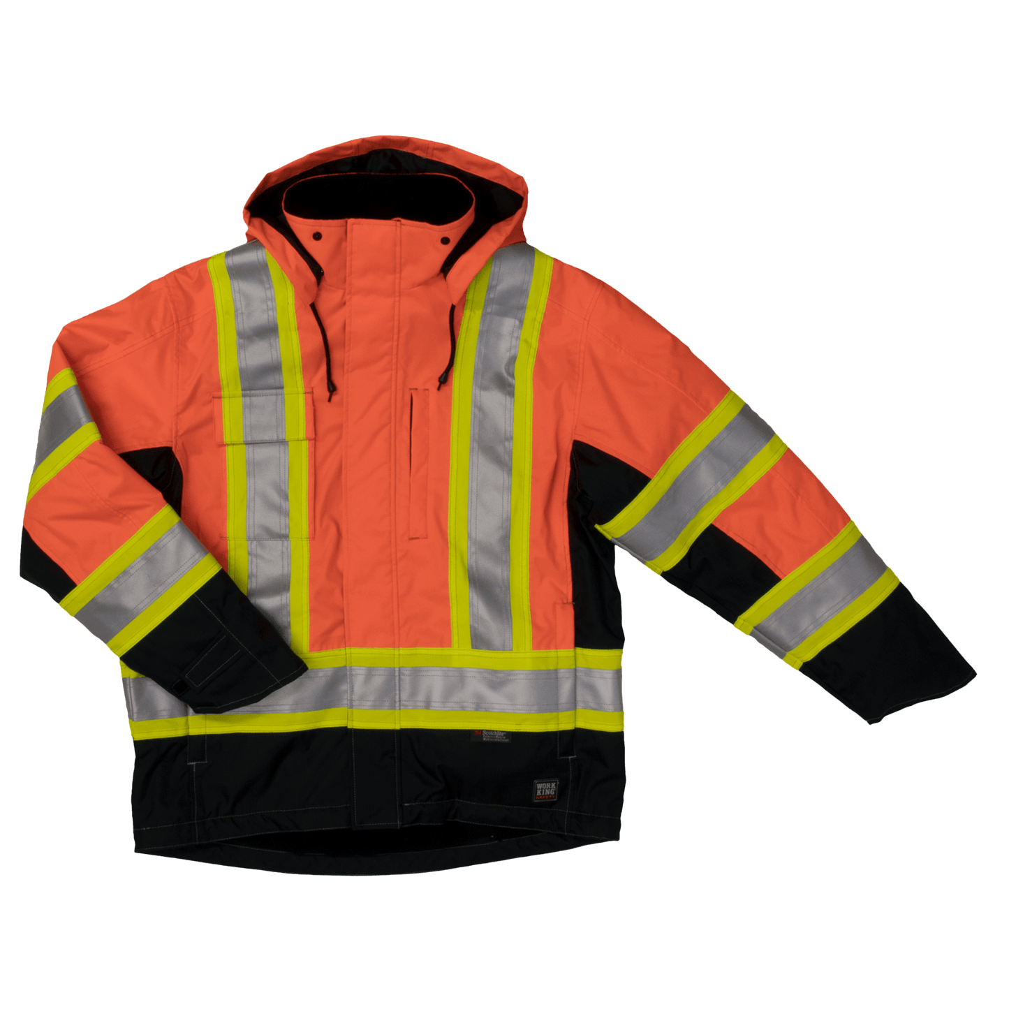 Tough Duck Fleece Lined Safety Jacket - S245 - Fluorescent Orange