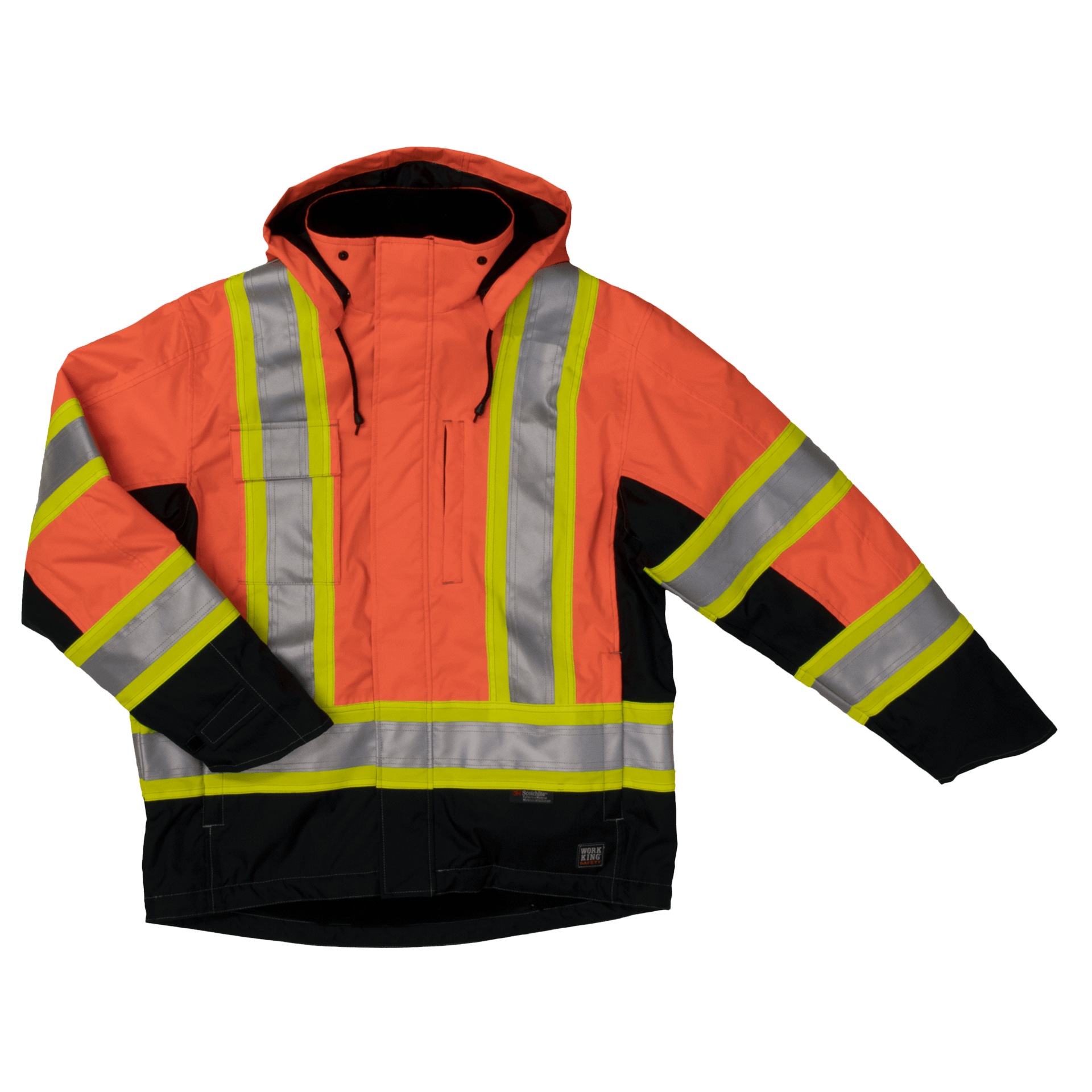 Tough Duck Fleece Lined Safety Jacket - S245 - Fluorescent Orange