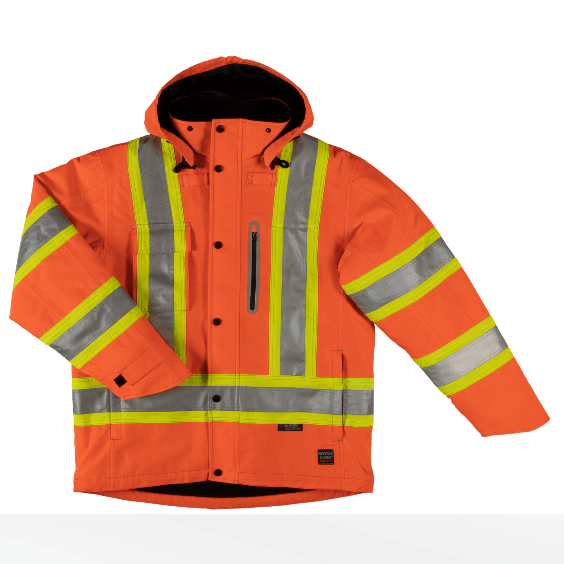 Tough Duck Fleece Lined Safety Jacket - S245 - Solid Orange