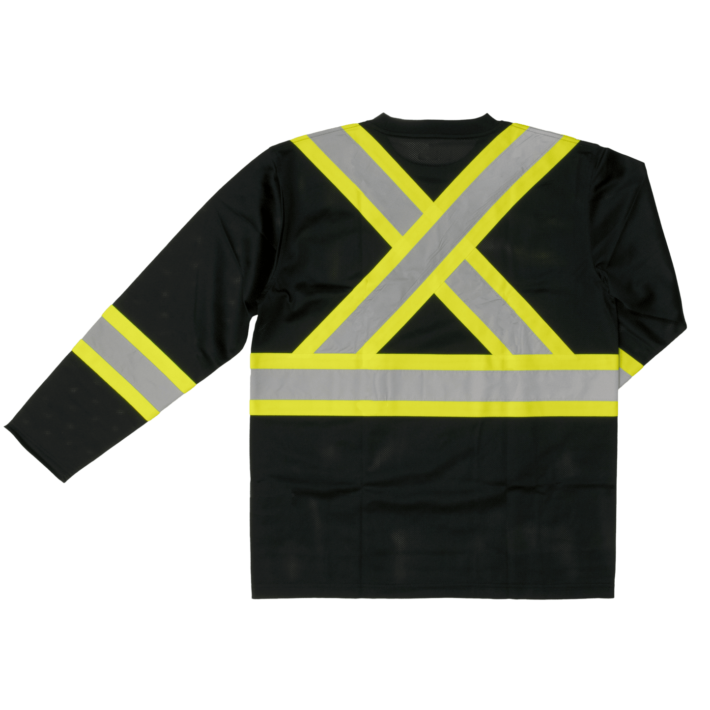 Tough Duck Long Sleeve Safety Shirt - ST10 - Black - back