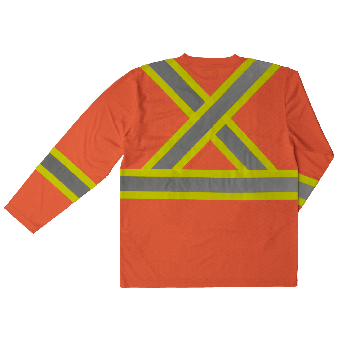 Tough Duck Long Sleeve Safety Shirt - ST10 - Fluorescent Orange - back
