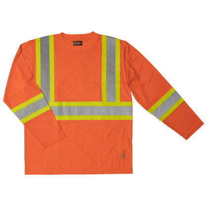 Tough Duck Long Sleeve Safety Shirt - ST10 - Fluorescent Orange