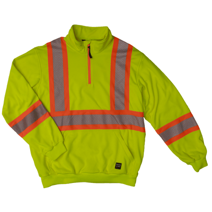 Tough Duck Quarter Zip Safety Pullover - SJ19 - Fluorescent Green