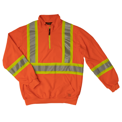 Tough Duck Quarter Zip Safety Pullover - SJ19 - Fluorescent Orange