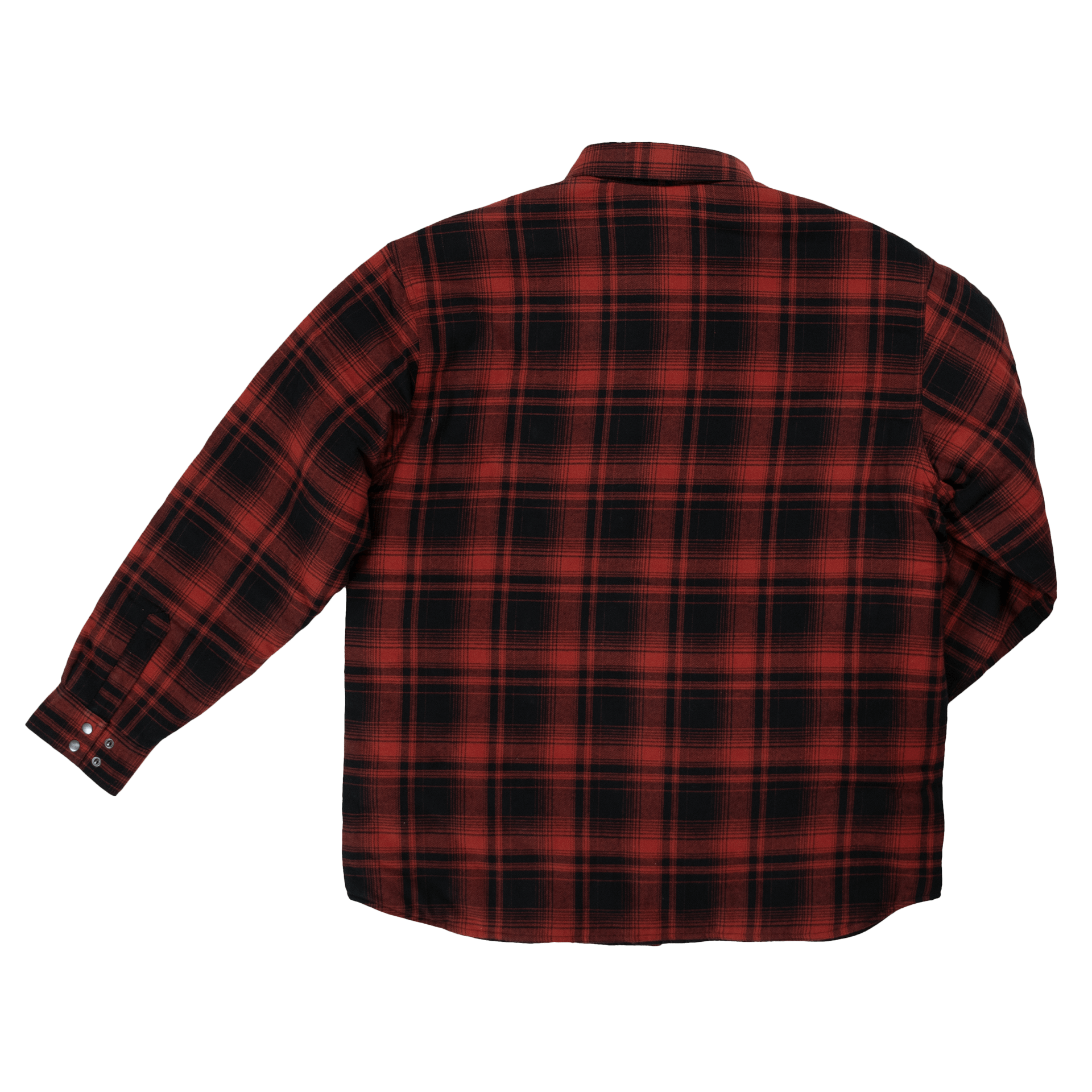 Tough Duck Quilted Flannel Shirt - WS05 - Red Plaid - back